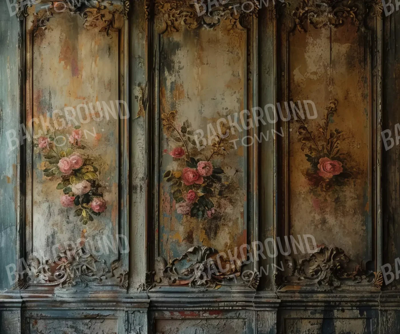 Floral Wall 5’X4’2 Fleece (60 X 50 Inch) Backdrop