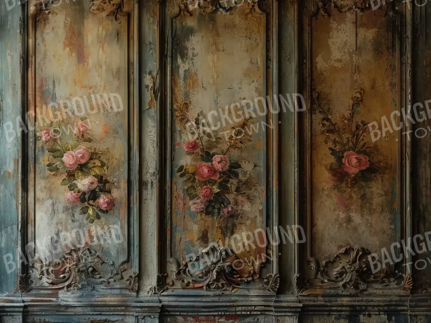 Floral Wall 6’8X5’ Fleece (80 X 60 Inch) Backdrop