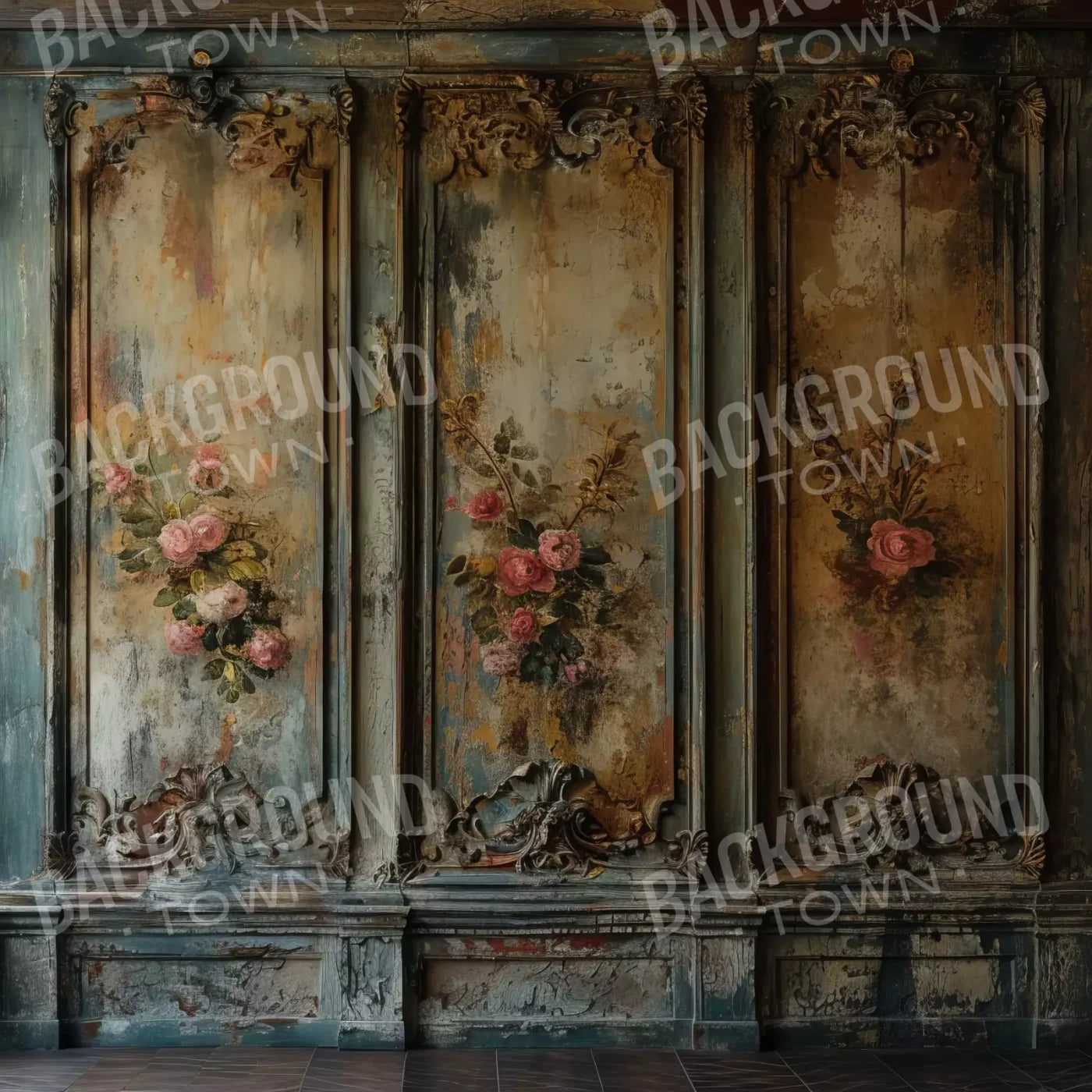 Floral Wall 8’X8’ Fleece (96 X Inch) Backdrop