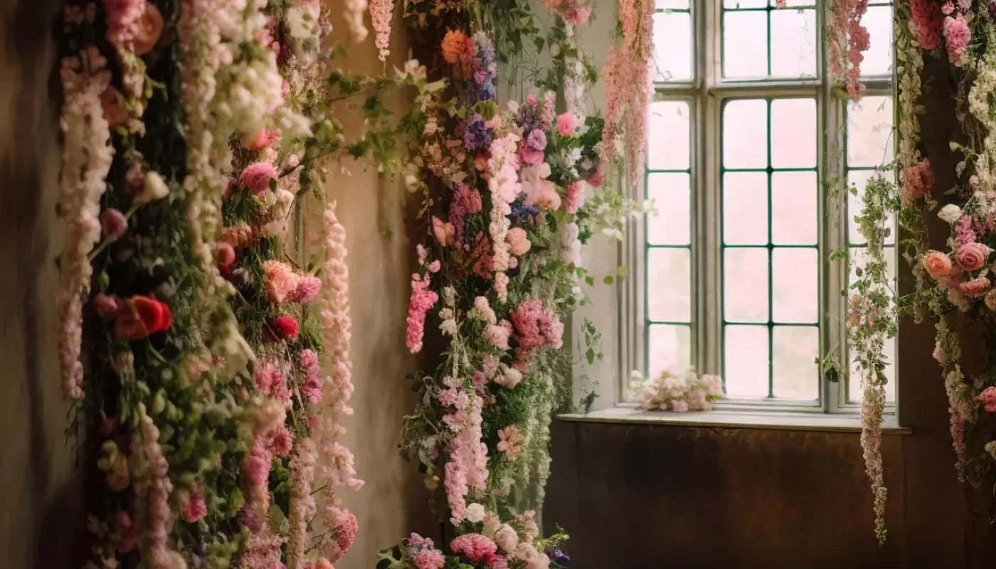 Flower Garland Room 14’X8’ Ultracloth (168 X 96 Inch) Backdrop