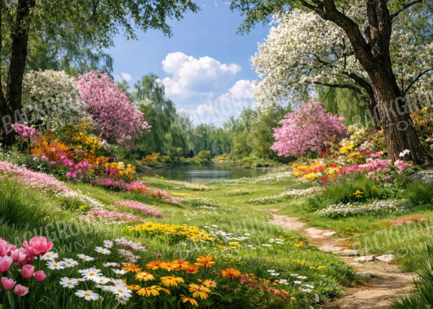 Flower Meadow 7’x5’ UltraCloth (84 x 60 inch) Backdrop