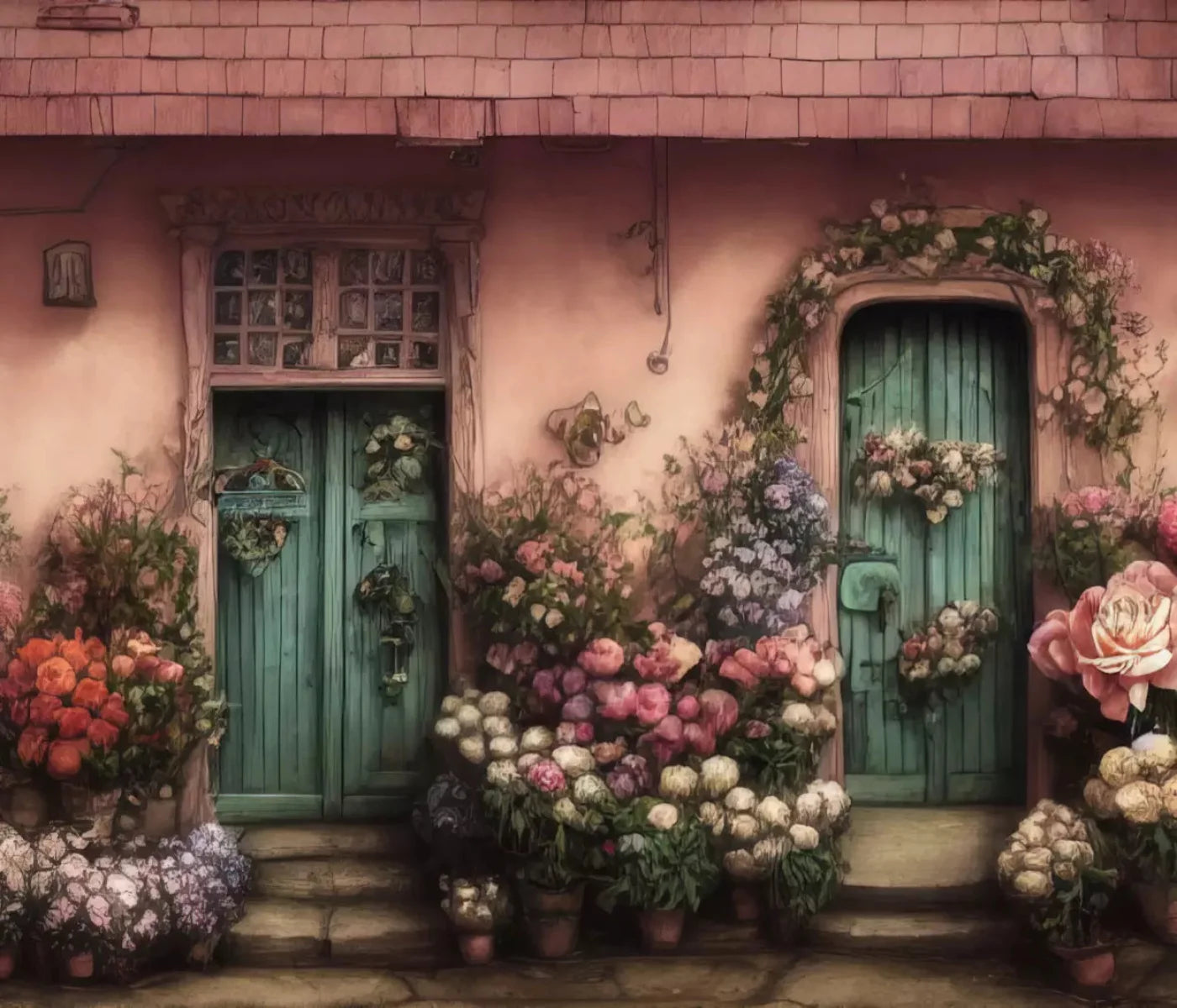 Flower Shops 12X10 Ultracloth ( 144 X 120 Inch ) Backdrop