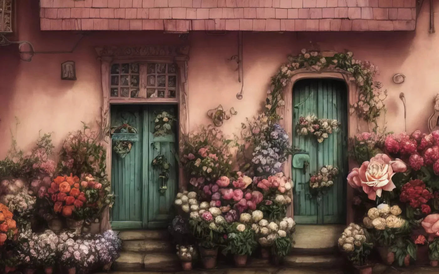 Flower Shops 14X9 Ultracloth ( 168 X 108 Inch ) Backdrop