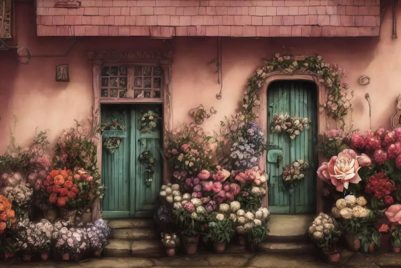 Flower Shops 8X5 Ultracloth ( 96 X 60 Inch ) Backdrop