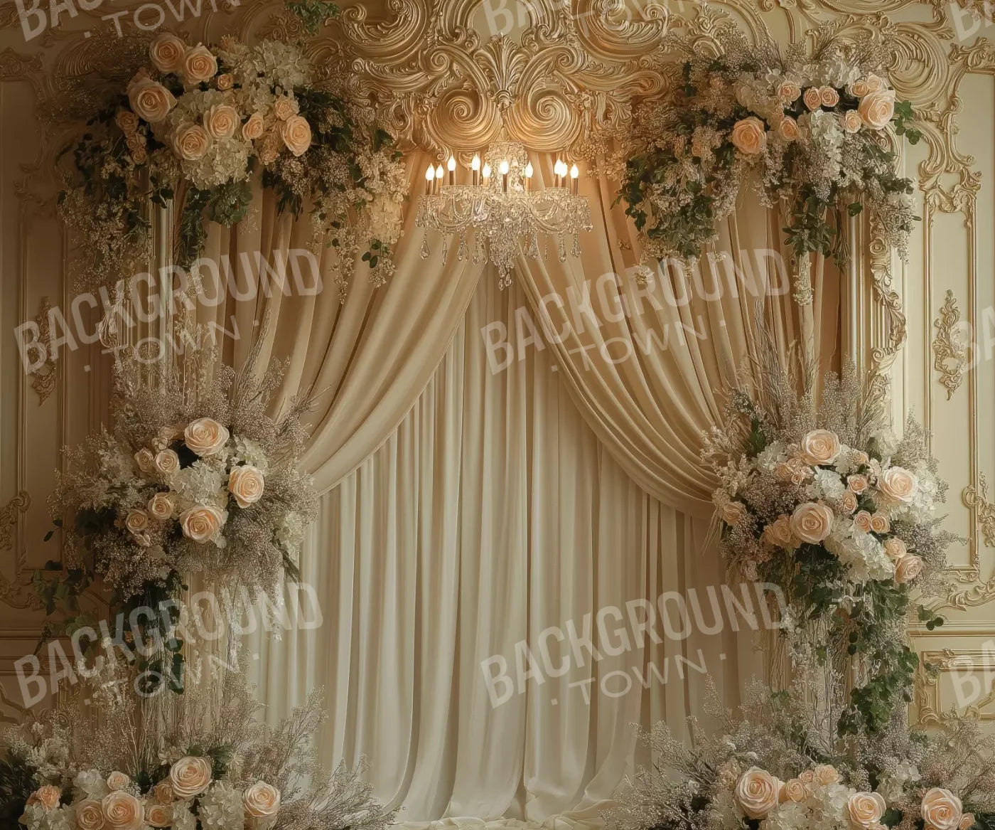 Flower Shrouded Alcove 12’X10’ Ultracloth (144 X 120 Inch) Backdrop