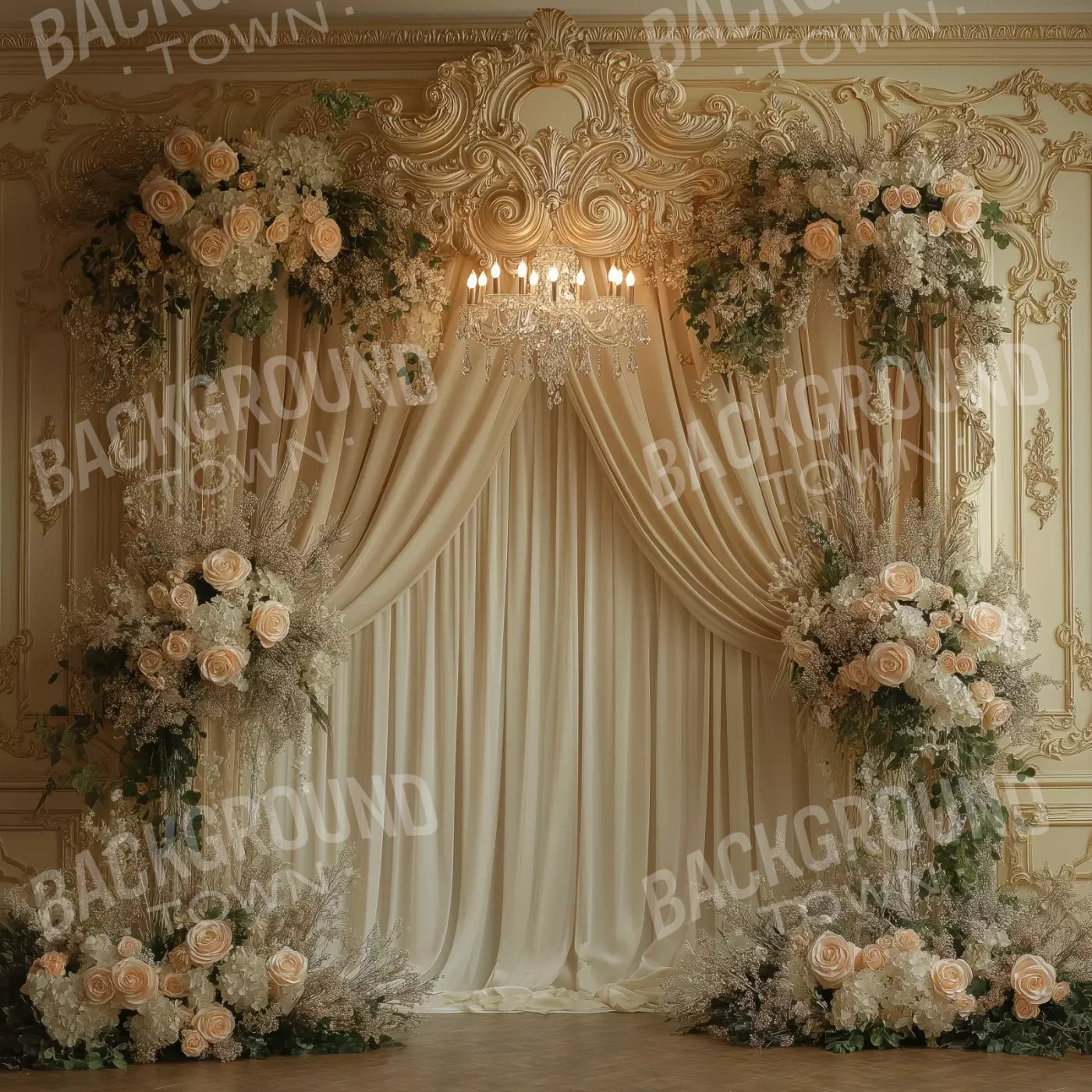 Flower Shrouded Alcove 8’X8’ Fleece (96 X Inch) Backdrop