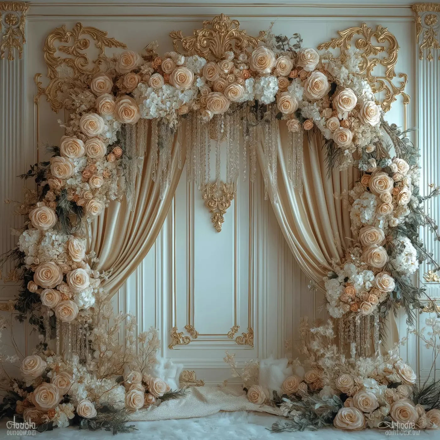 Flowered Alcove 10’X10’ Ultracloth (120 X Inch) Backdrop