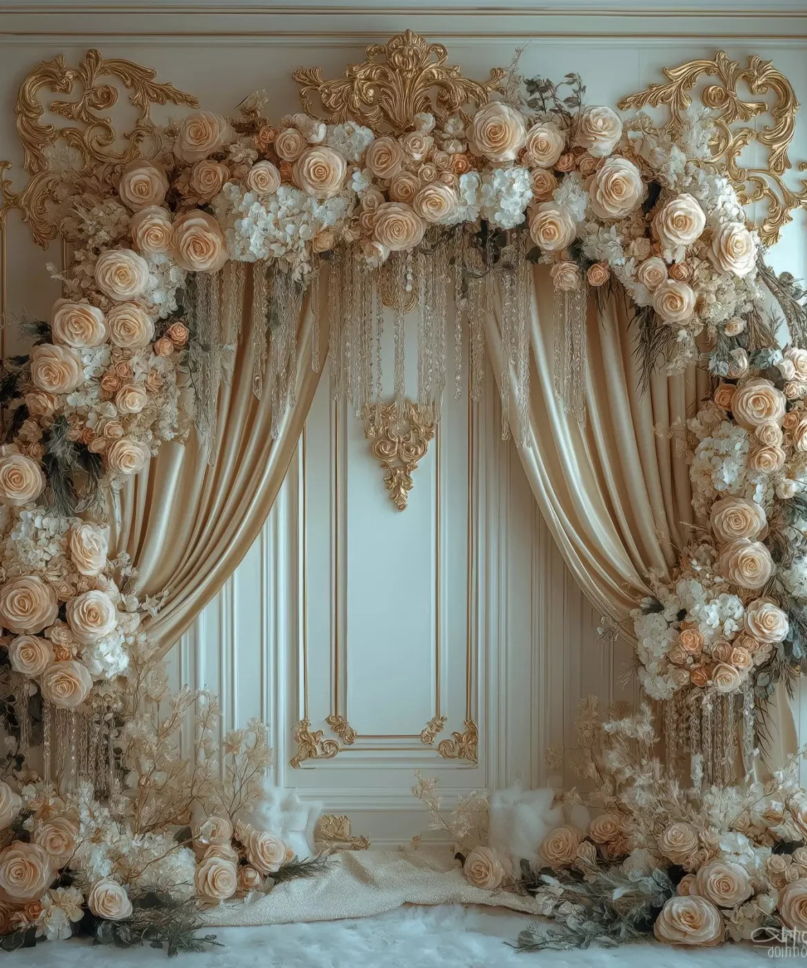 Flowered Alcove 10’X12’ Ultracloth (120 X 144 Inch) Backdrop