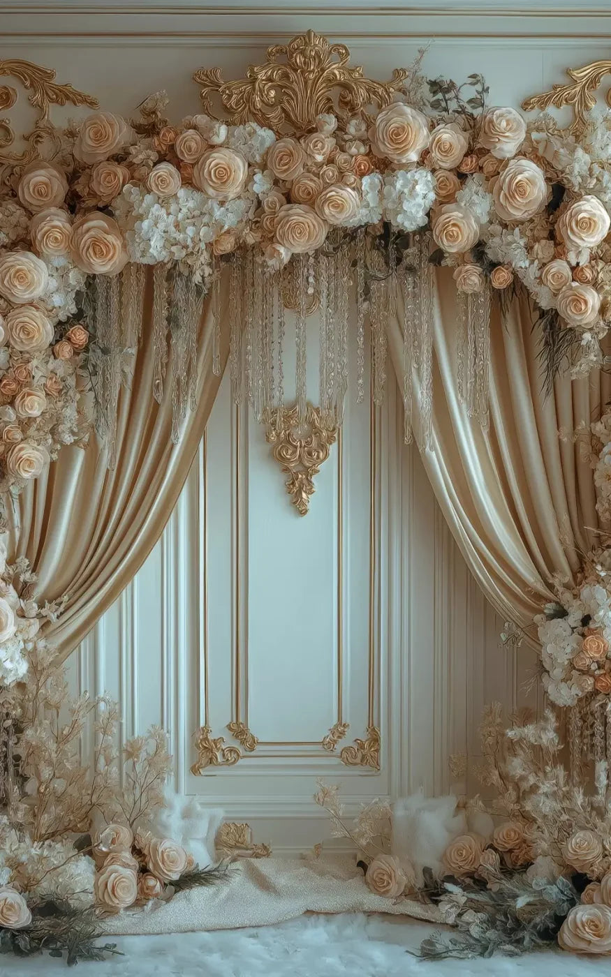 Flowered Alcove 10’X16’ Ultracloth (120 X 192 Inch) Backdrop