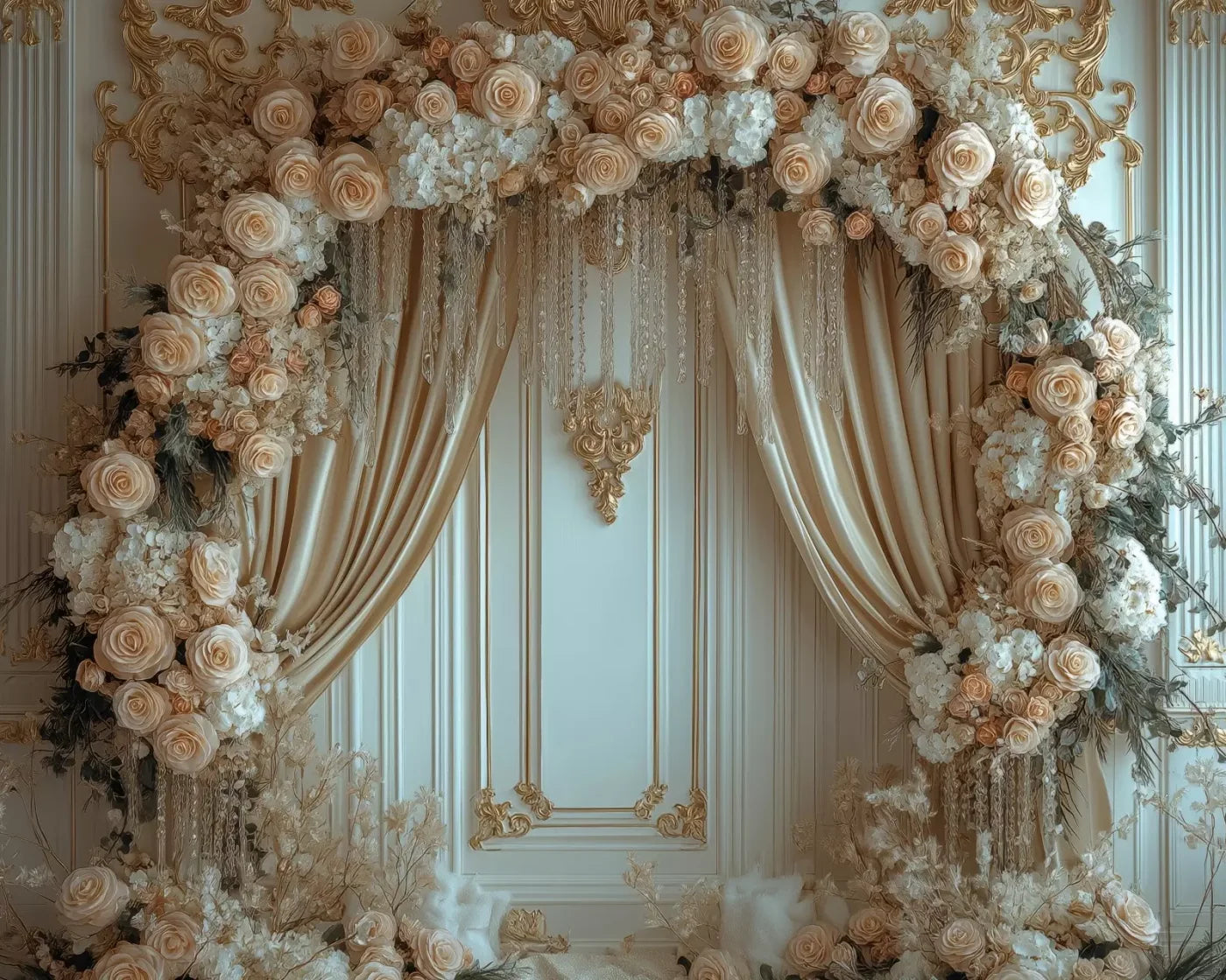 Flowered Alcove 10’X8’ Fleece (120 X 96 Inch) Backdrop