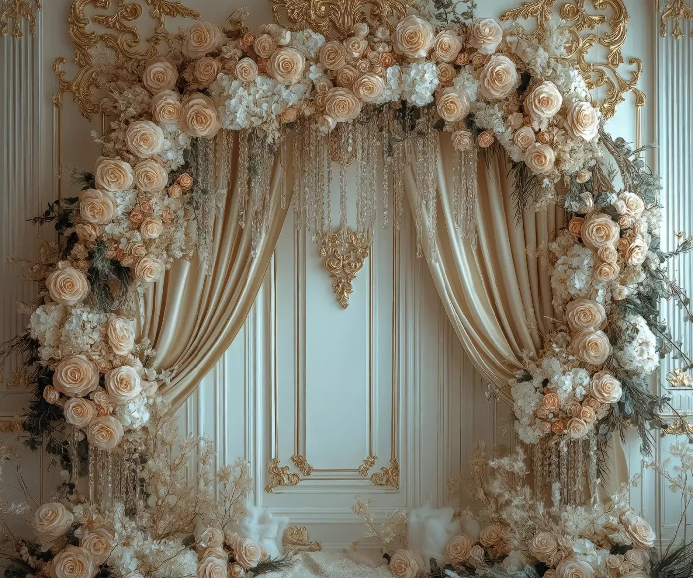 Flowered Alcove 12’X10’ Ultracloth (144 X 120 Inch) Backdrop