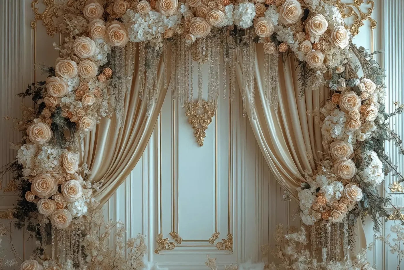 Flowered Alcove 12’X8’ Ultracloth (144 X 96 Inch) Backdrop