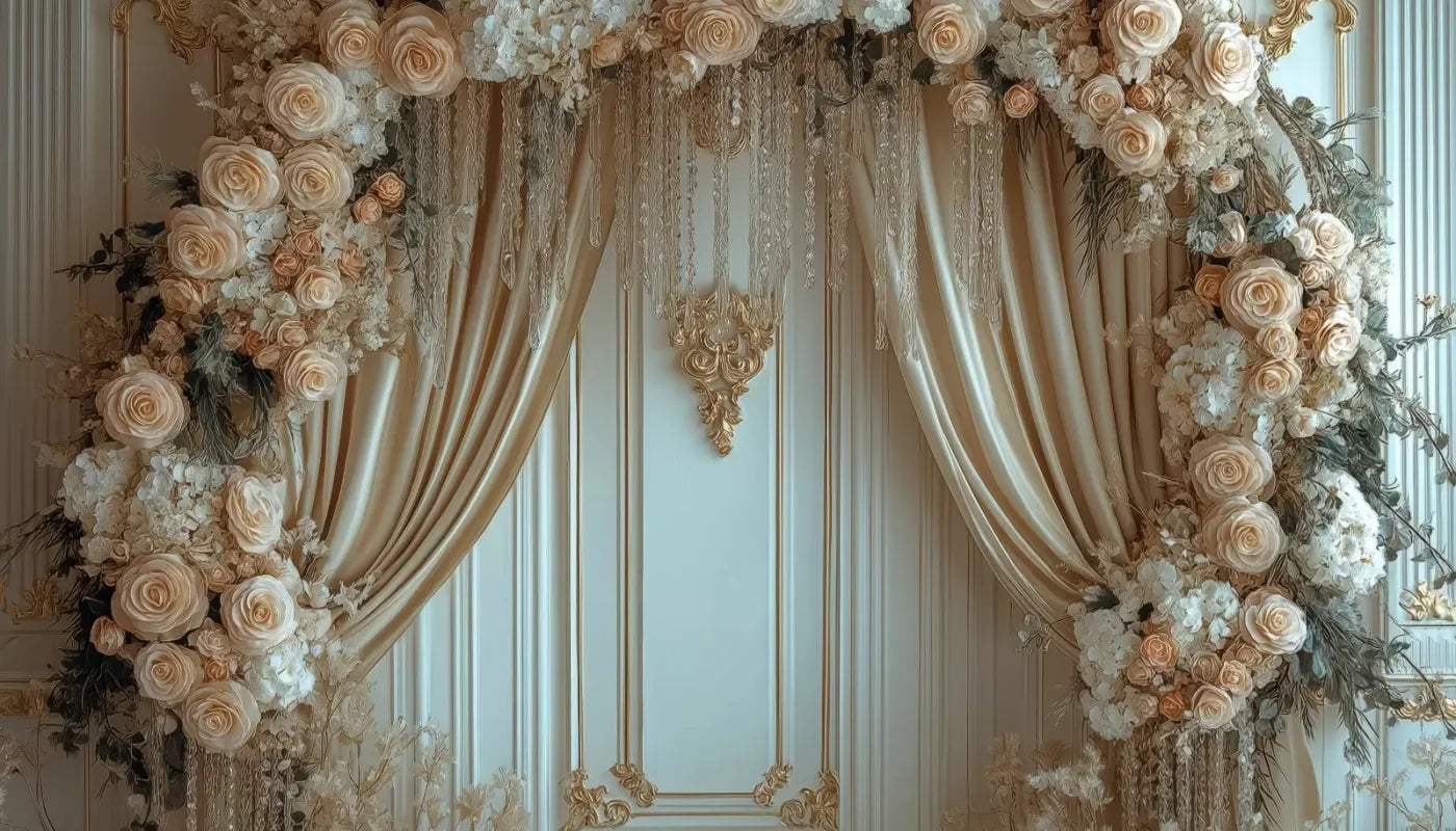 Flowered Alcove 14’X8’ Ultracloth (168 X 96 Inch) Backdrop