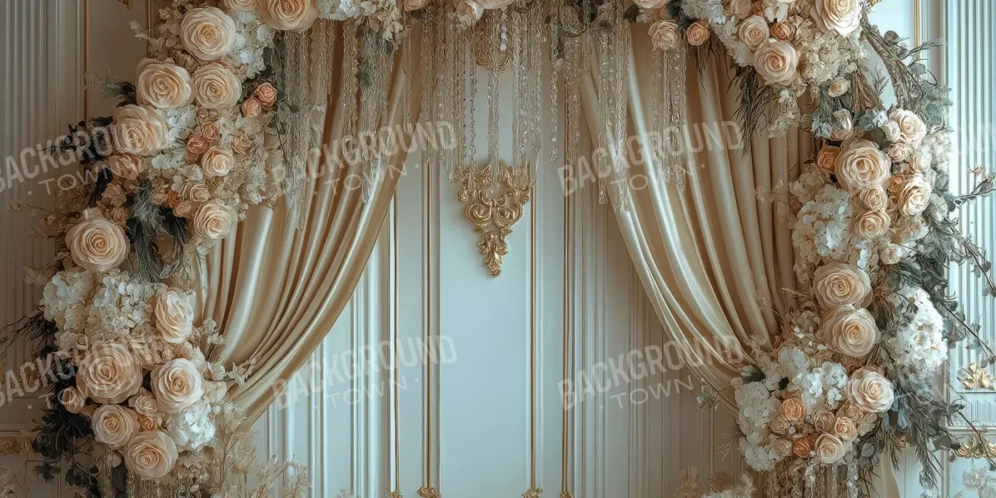 Flowered Alcove 16’X8’ Ultracloth (192 X 96 Inch) Backdrop