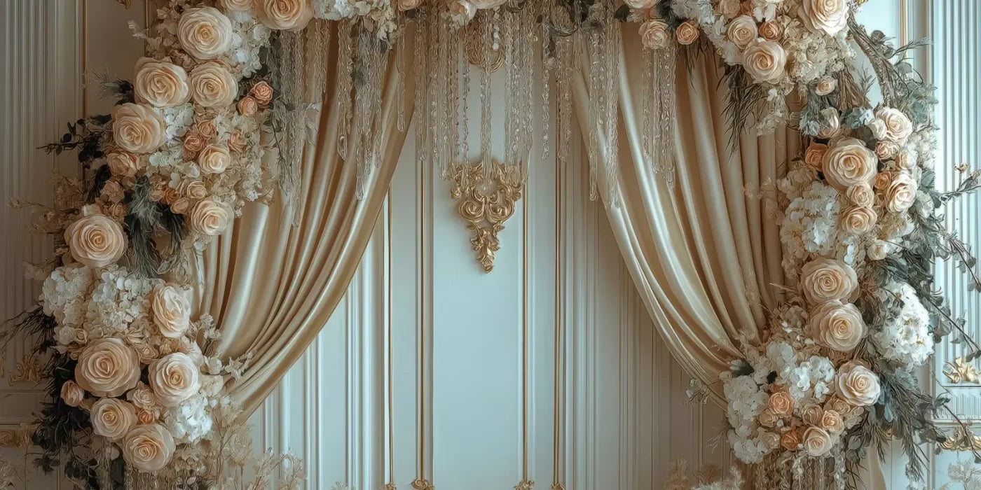 Flowered Alcove 20’X10’ Ultracloth (240 X 120 Inch) Backdrop