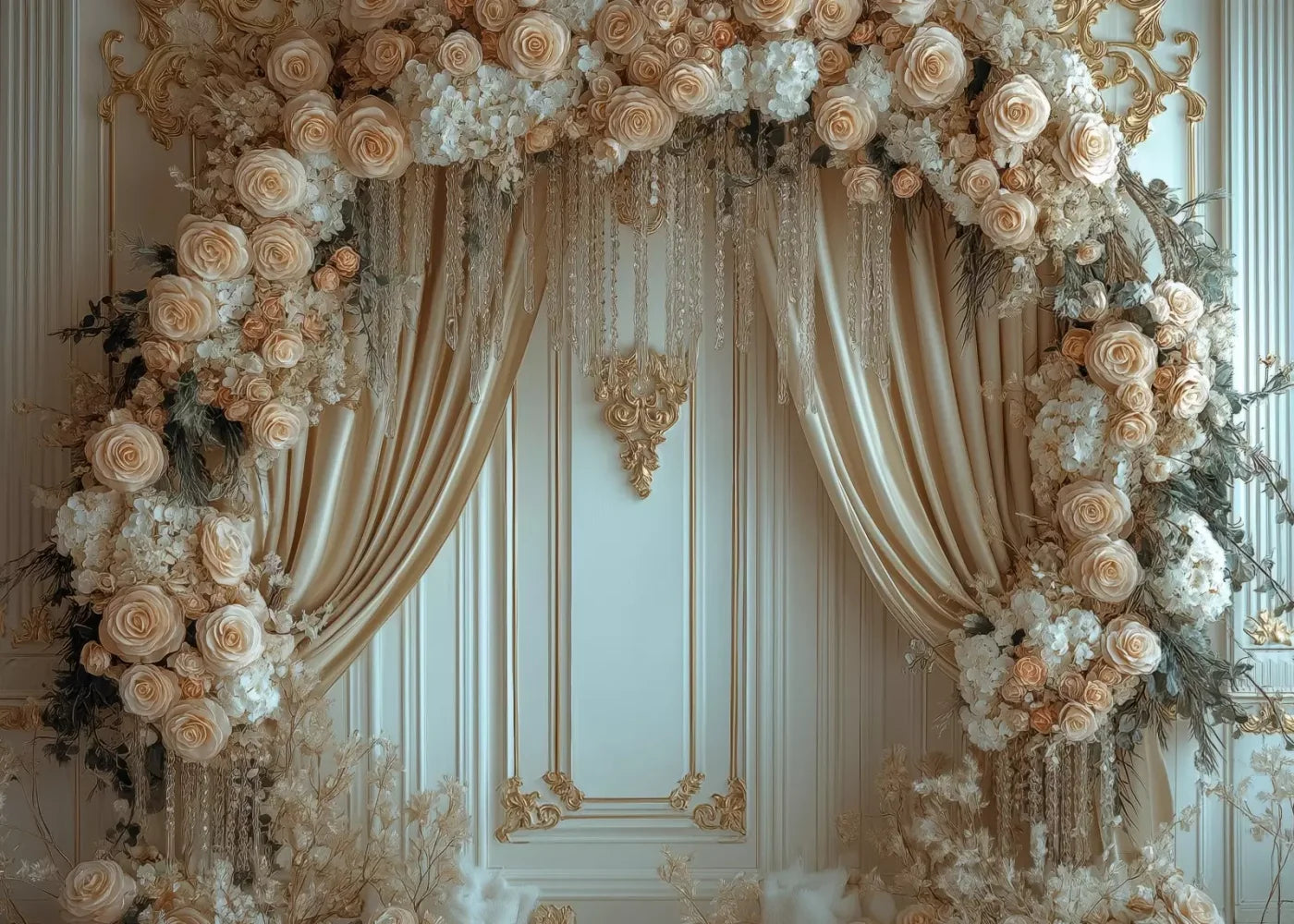 Flowered Alcove 7’X5’ Ultracloth (84 X 60 Inch) Backdrop