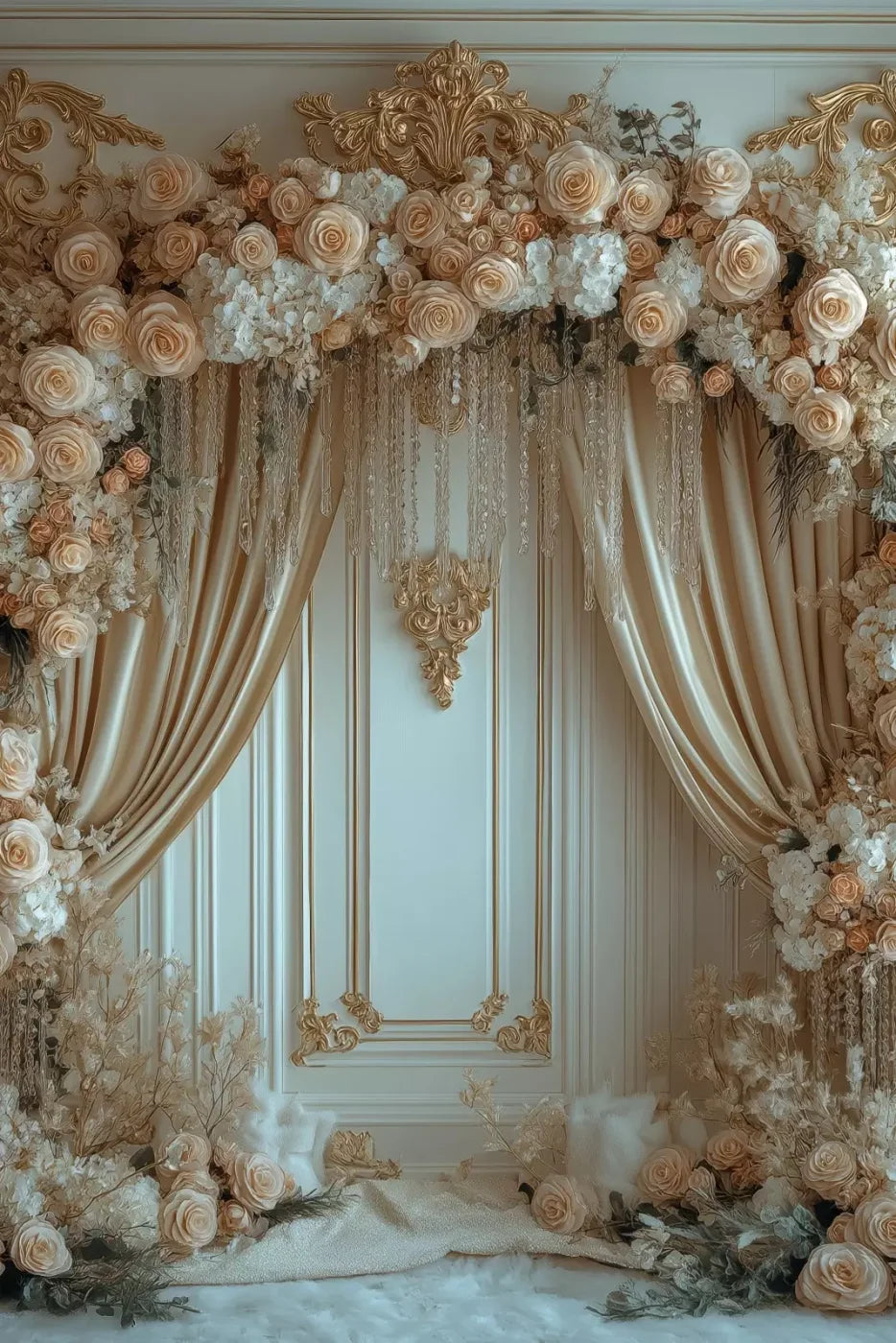 Flowered Alcove 8’X12’ Ultracloth (96 X 144 Inch) Backdrop