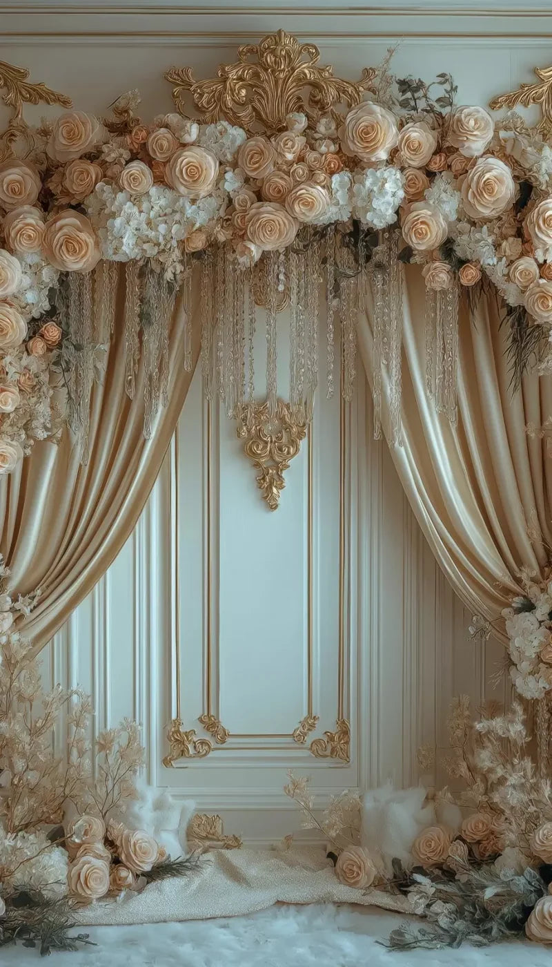 Flowered Alcove 8’X14’ Ultracloth (96 X 168 Inch) Backdrop