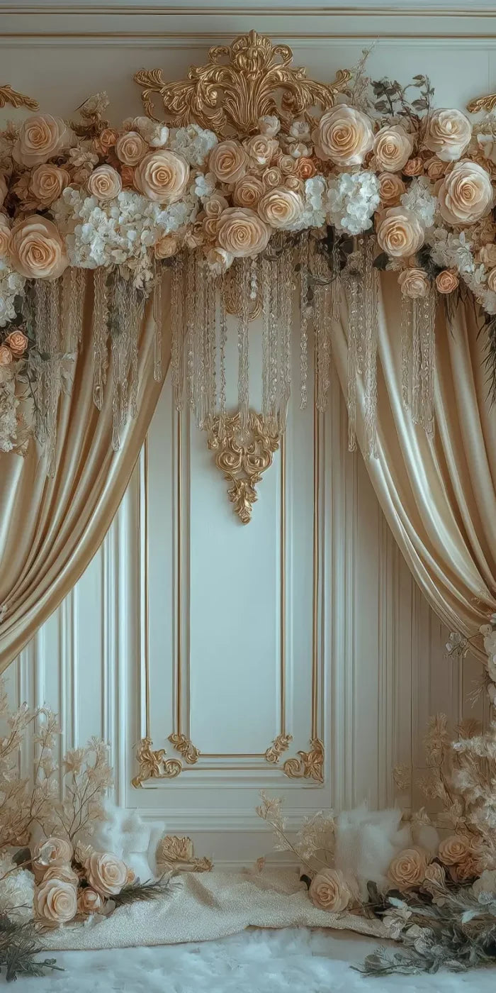 Flowered Alcove 8’X16’ Ultracloth (96 X 192 Inch) Backdrop