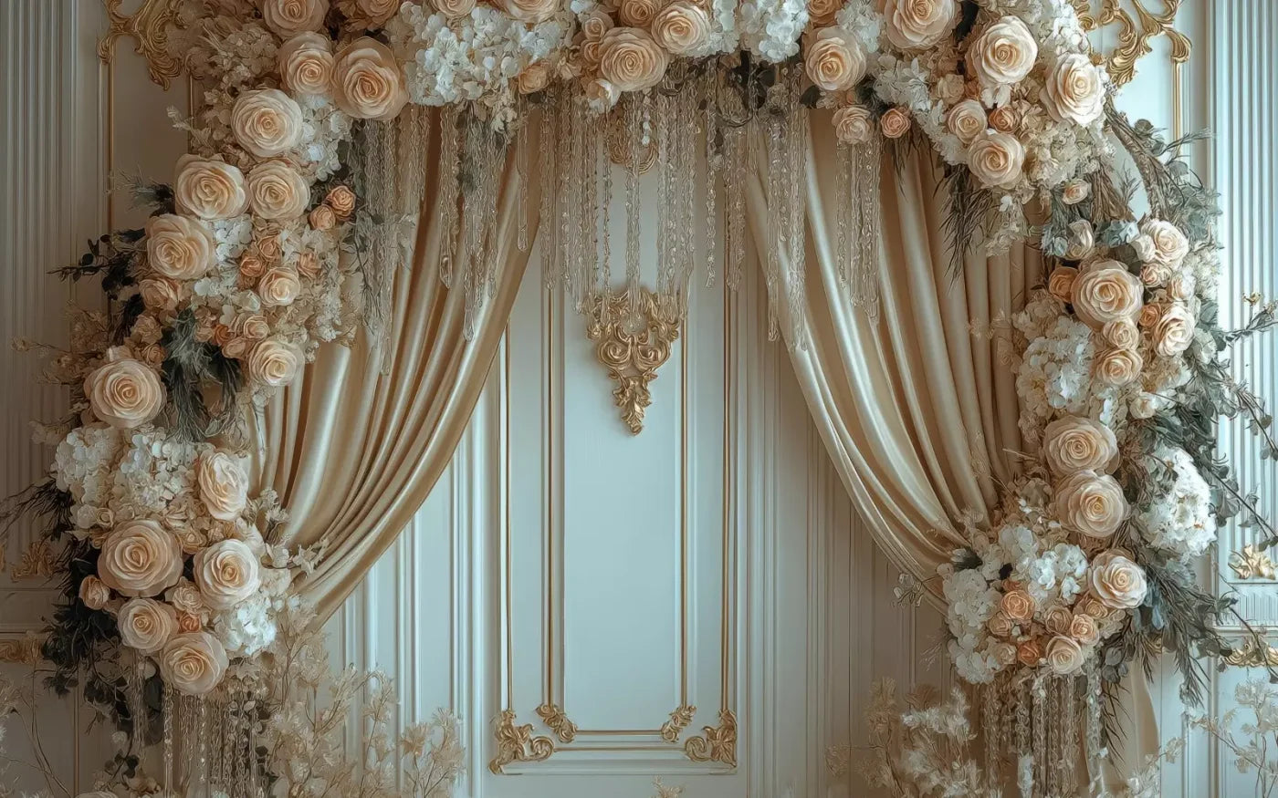 Flowered Alcove 8’X5’ Ultracloth (96 X 60 Inch) Backdrop