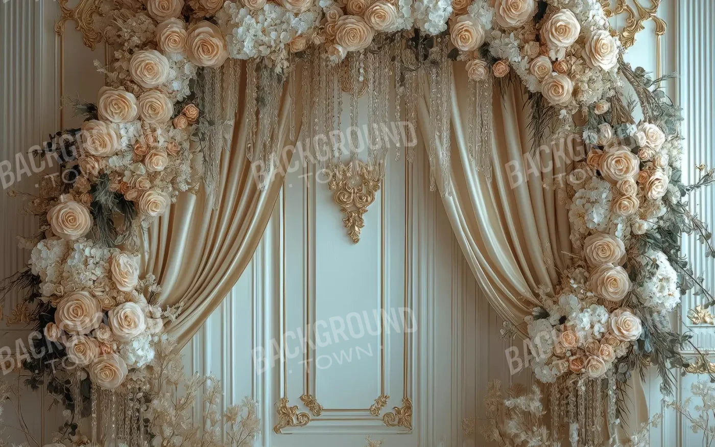 Flowered Alcove 8’X5’ Ultracloth (96 X 60 Inch) Backdrop