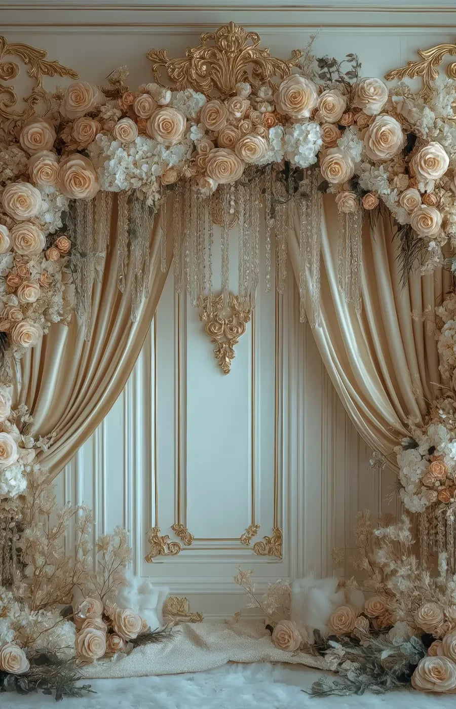 Flowered Alcove 9’X14’ Ultracloth (108 X 168 Inch) Backdrop