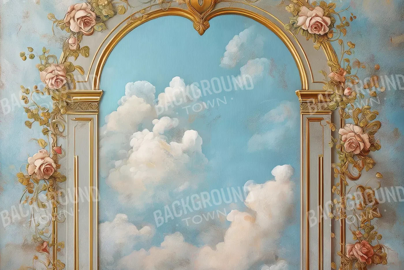 Flowered Arch Over Sky 12’X8’ Ultracloth (144 X 96 Inch) Backdrop