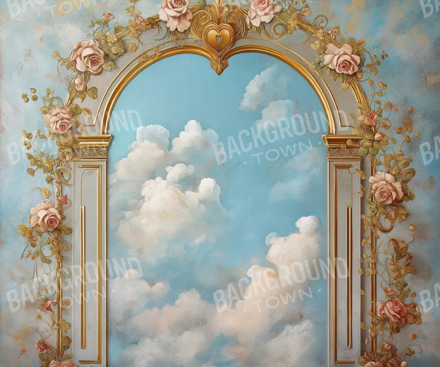 Flowered Arch Over Sky 5’X4’2 Fleece (60 X 50 Inch) Backdrop