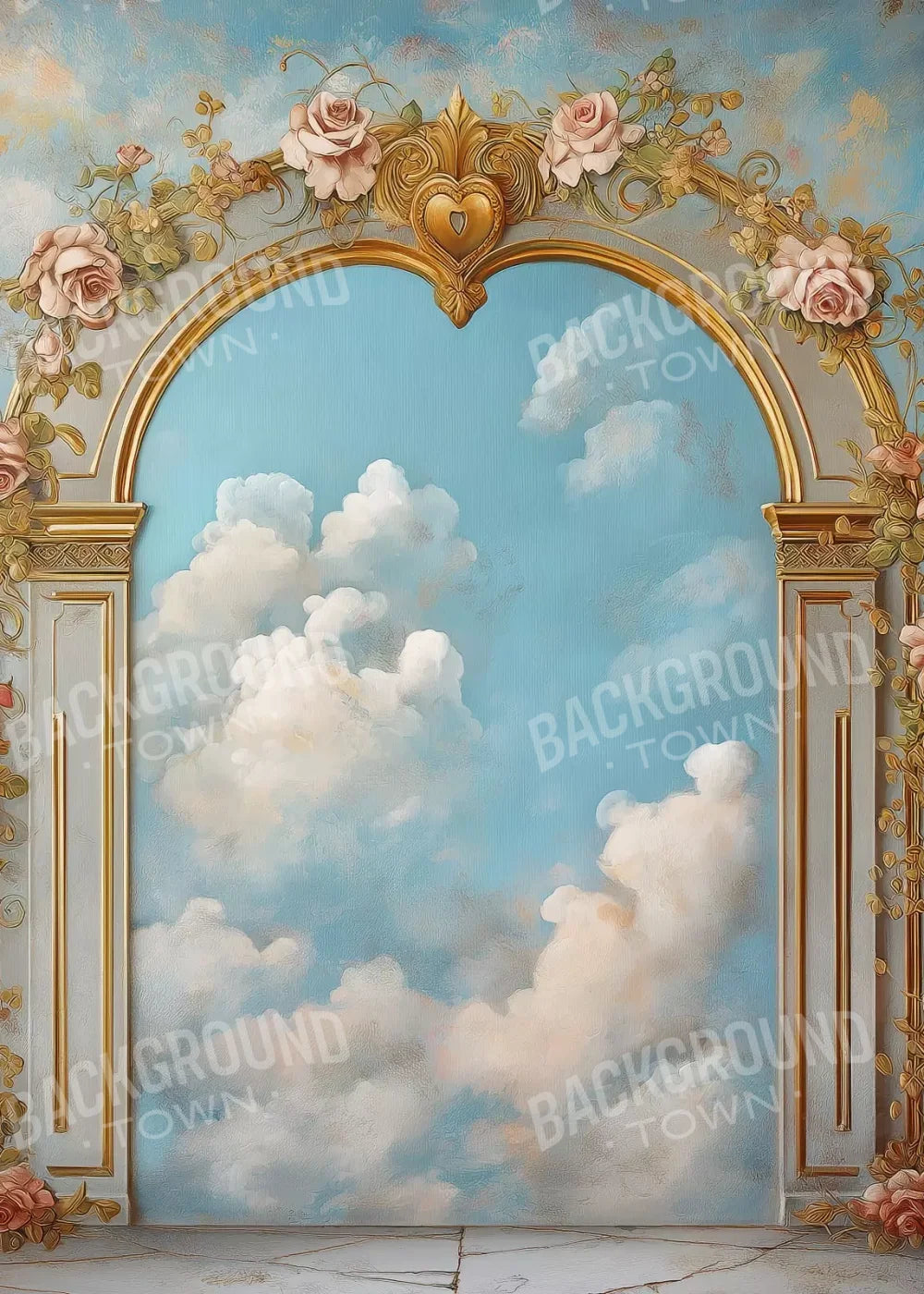 Flowered Arch Over Sky 5’X7’ Ultracloth (60 X 84 Inch) Backdrop