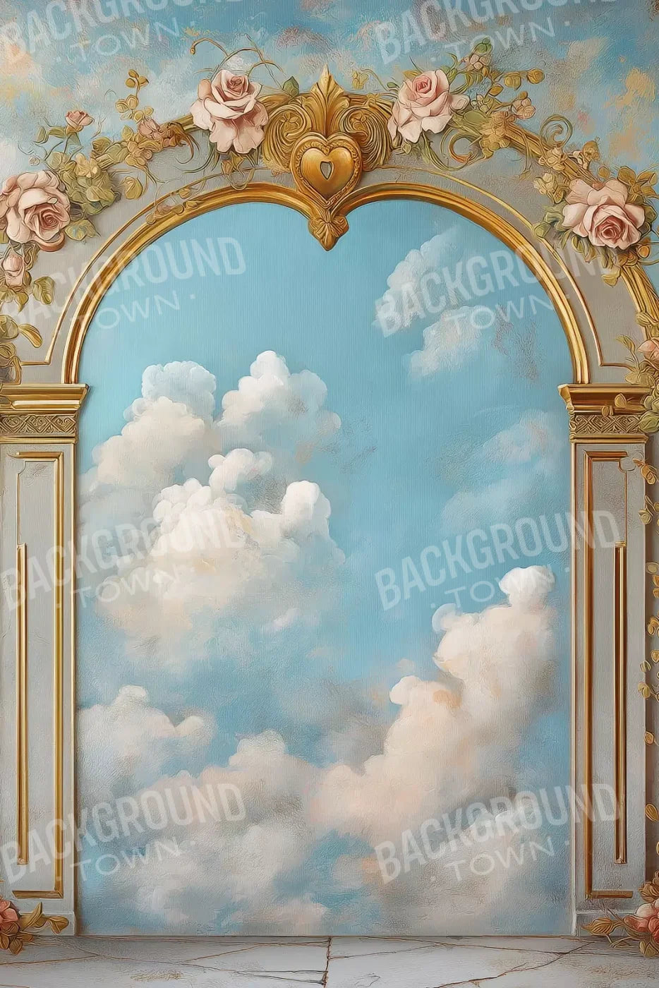 Flowered Arch Over Sky 8’X12’ Ultracloth (96 X 144 Inch) Backdrop