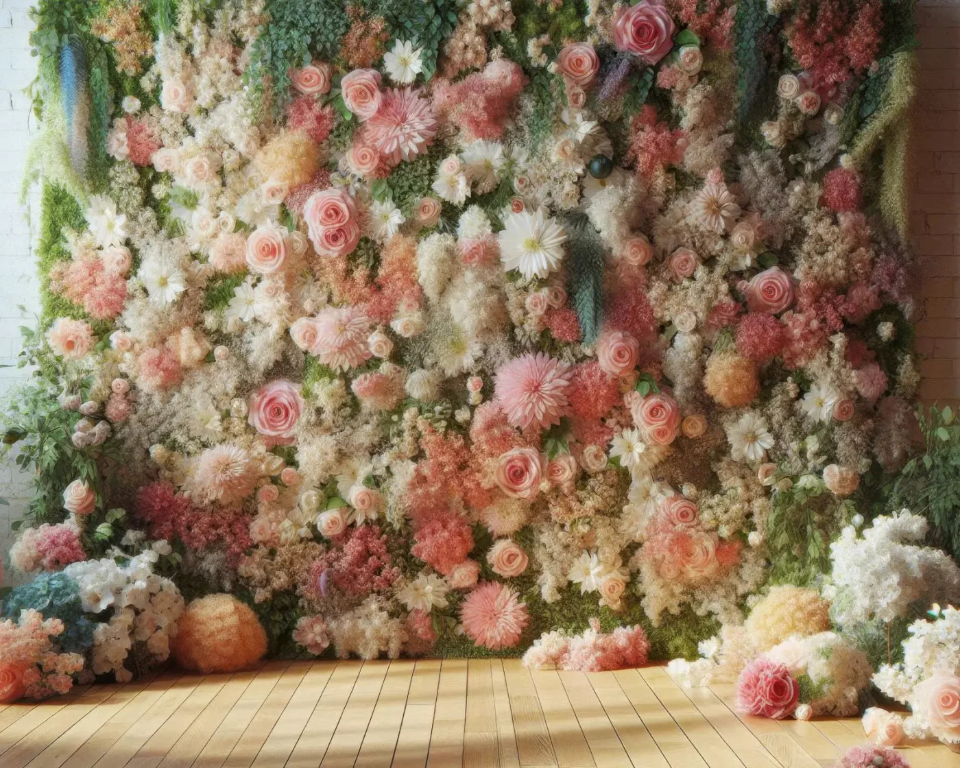 Flowers Everywhere 10’X8’ Fleece (120 X 96 Inch) Backdrop