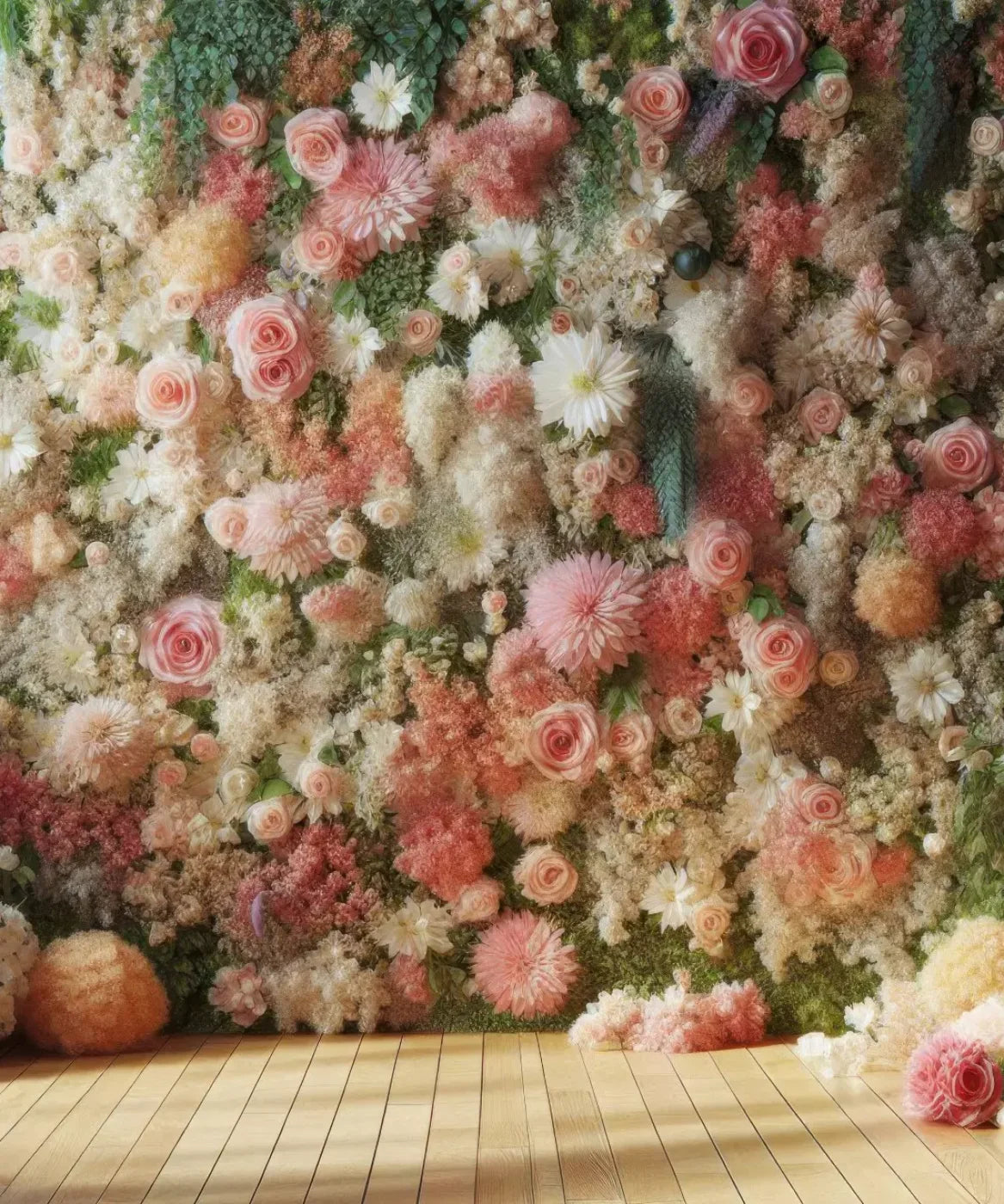 Pink White Green Backdrop for Photography
