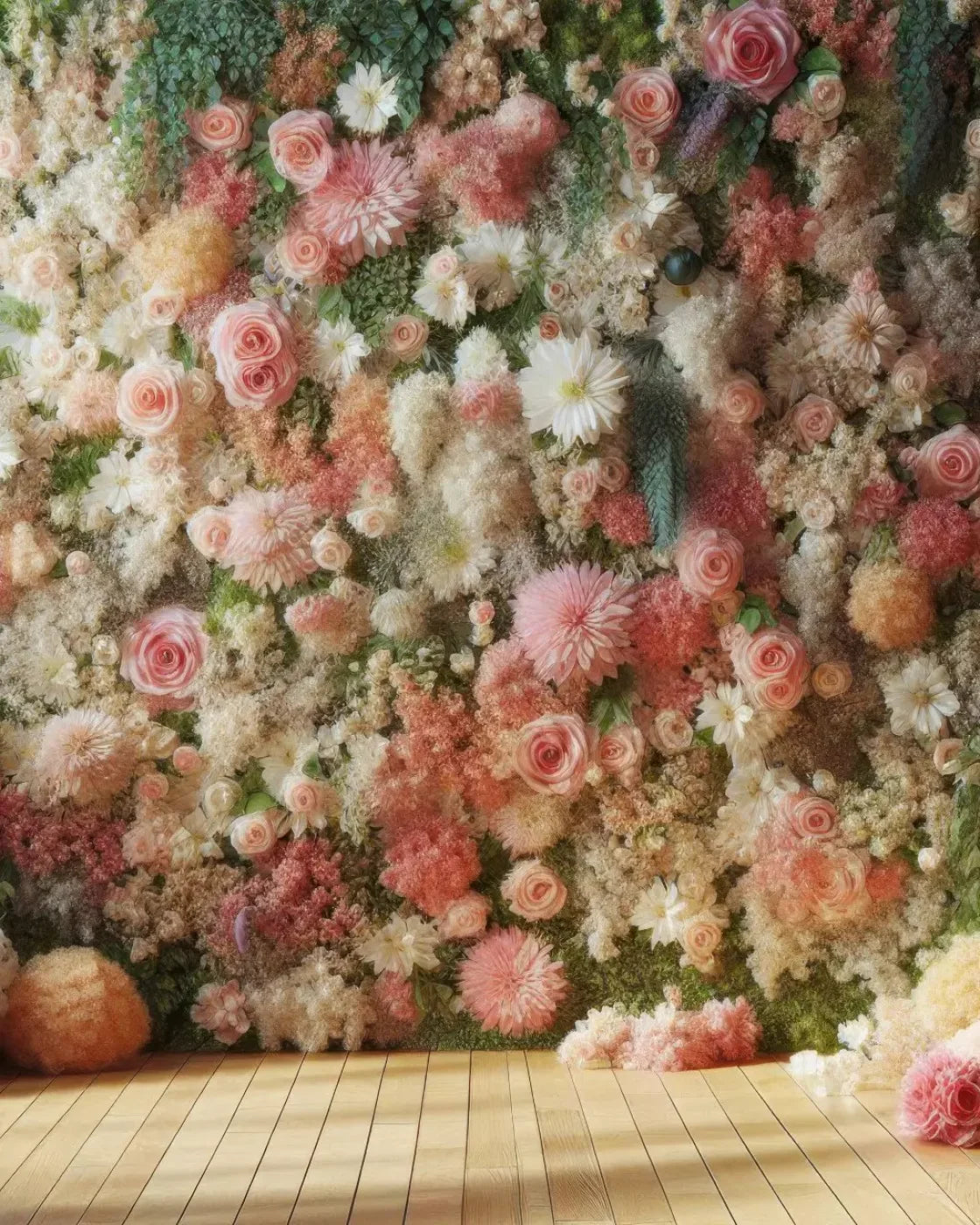 Flowers Everywhere 8’X10’ Fleece (96 X 120 Inch) Backdrop