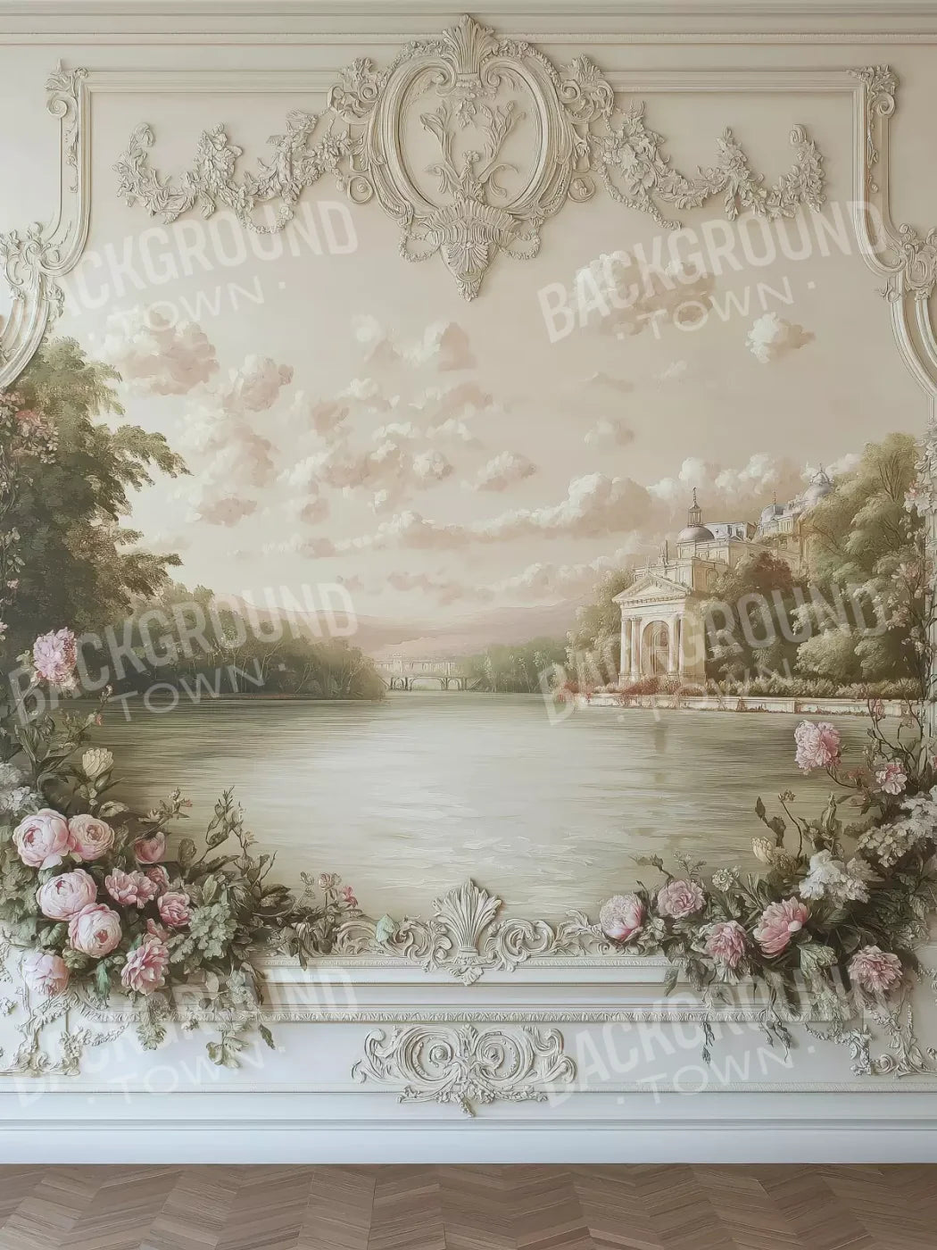 Flowers Spilling Over White Ledge 5’X6’8 Fleece (60 X 80 Inch) Backdrop