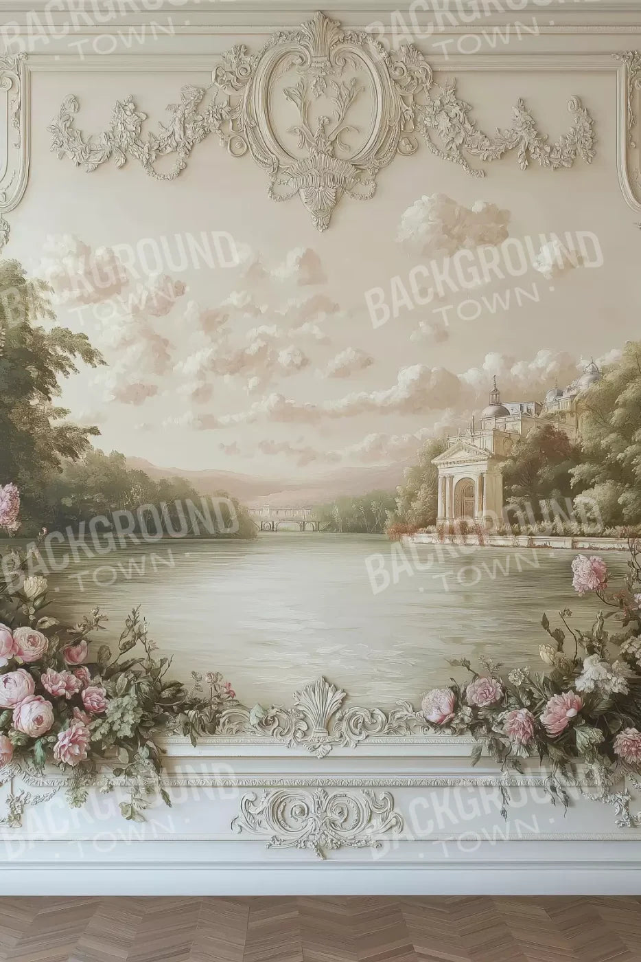 Flowers Spilling Over White Ledge 8’X12’ Ultracloth (96 X 144 Inch) Backdrop
