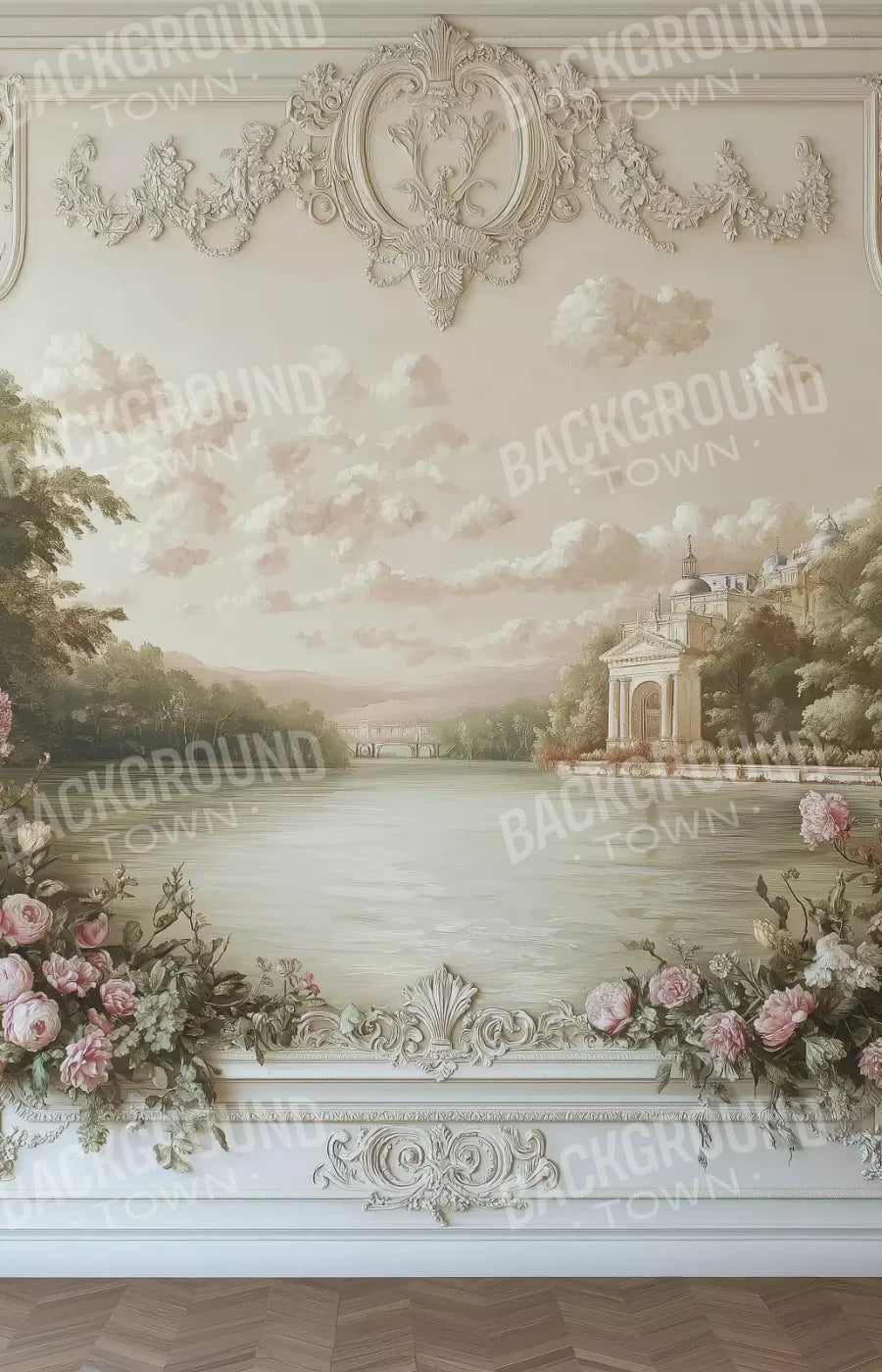 Flowers Spilling Over White Ledge 9’X14’ Ultracloth (108 X 168 Inch) Backdrop