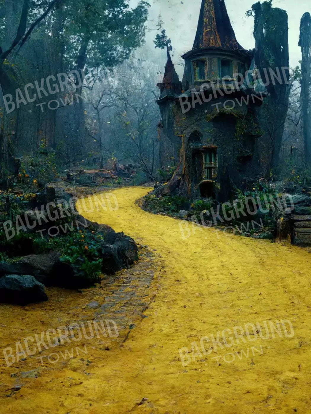 Follow The Mustard Road 5X68 Fleece ( 60 X 80 Inch ) Backdrop