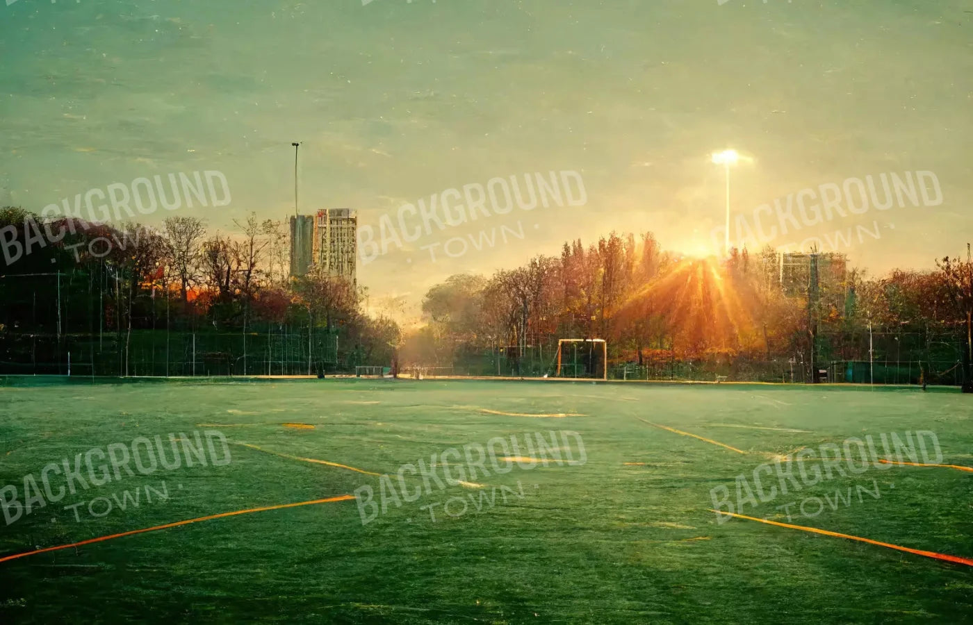 Football At Dusk 12X8 Ultracloth ( 144 X 96 Inch ) Backdrop