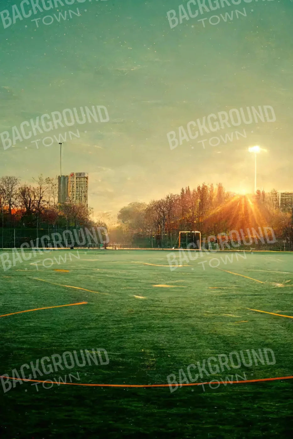 Football At Dusk 5X8 Ultracloth ( 60 X 96 Inch ) Backdrop