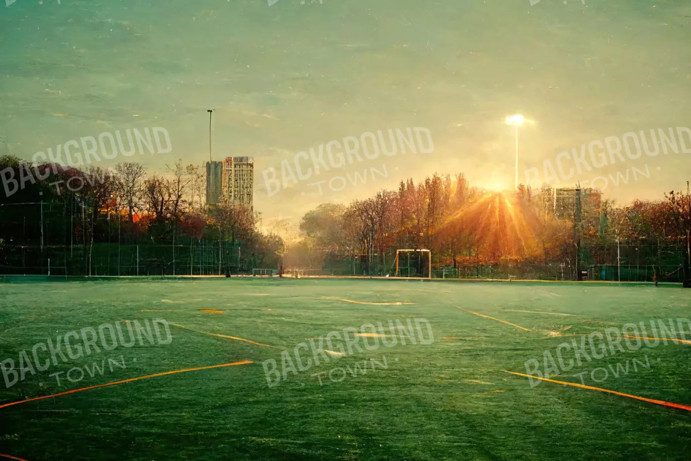 Football At Dusk 8X5 Ultracloth ( 96 X 60 Inch ) Backdrop