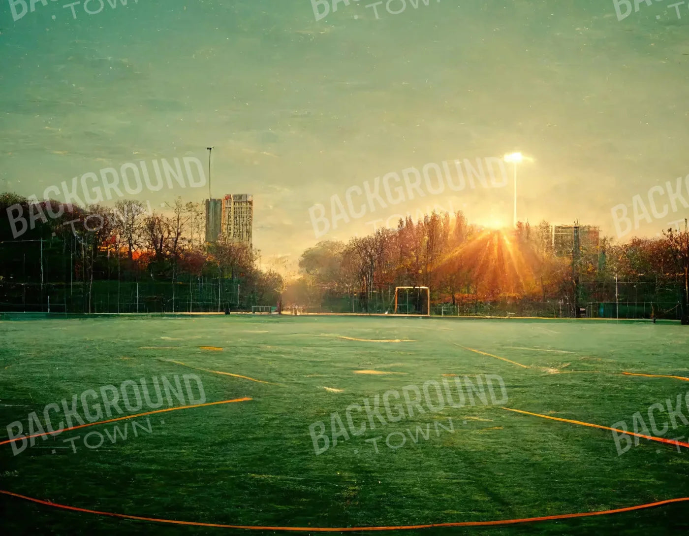 Football At Dusk 8X6 Fleece ( 96 X 72 Inch ) Backdrop
