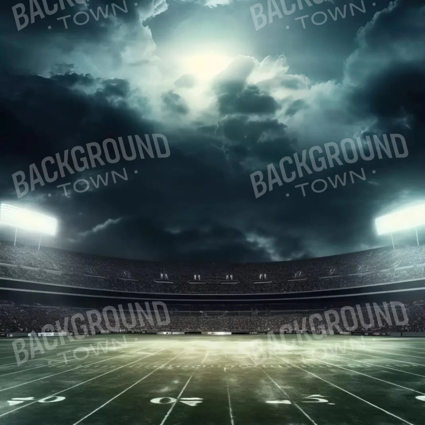 Football Stadium Intense 8X8 Fleece ( 96 X Inch ) Backdrop