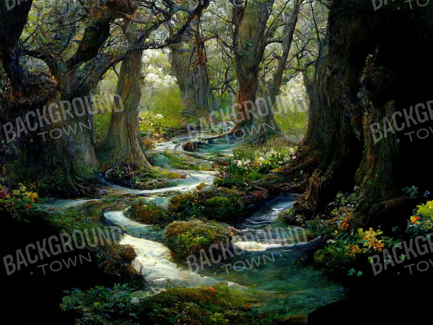 Forest Stream 6’8’X5’ Fleece (80 X 60 Inch) Backdrop