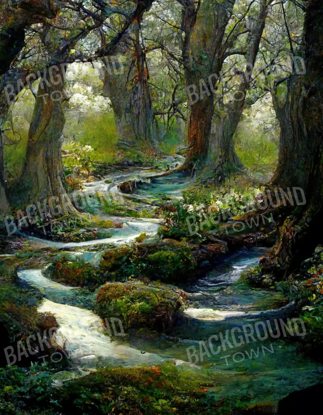 Forest Stream 6’X8’ Fleece (72 X 96 Inch) Backdrop