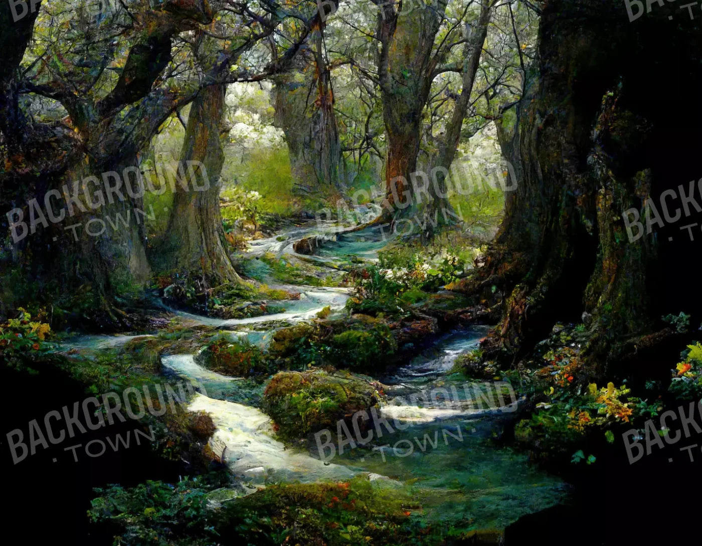 Forest Stream 8’X6’ Fleece (96 X 72 Inch) Backdrop