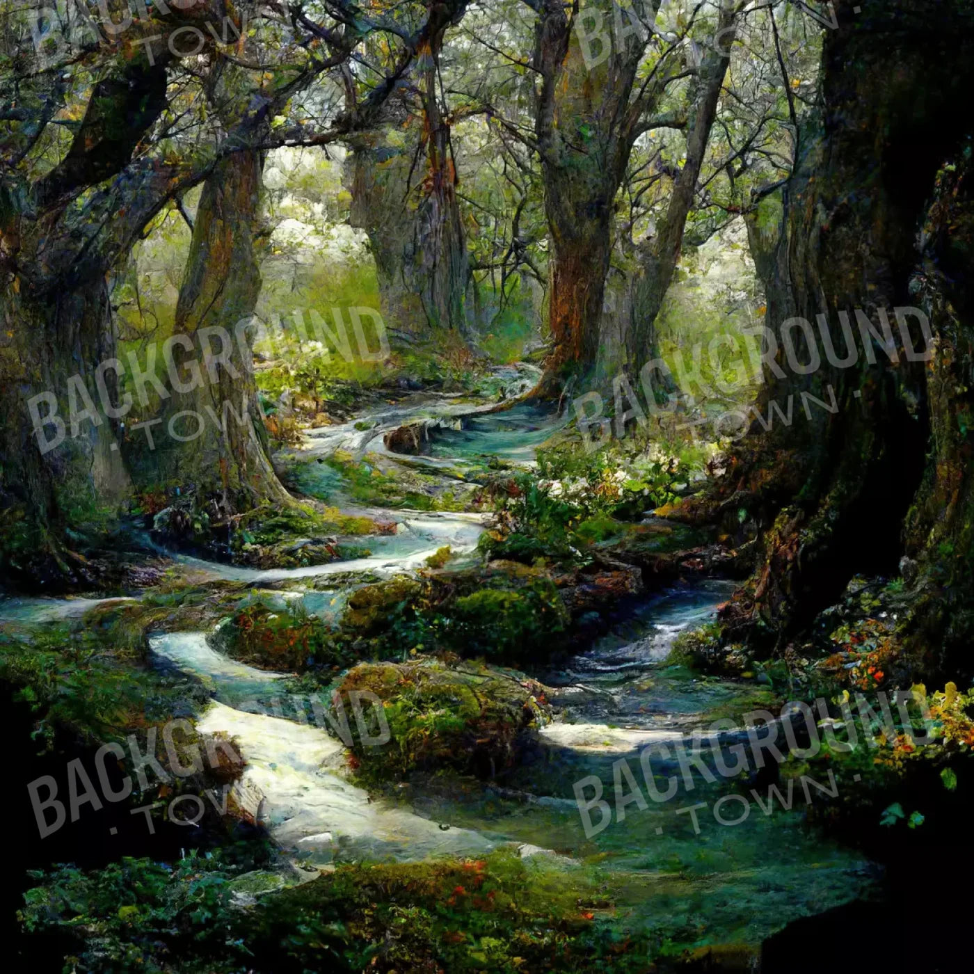 Forest Stream 8’X8’ Fleece (96 X Inch) Backdrop