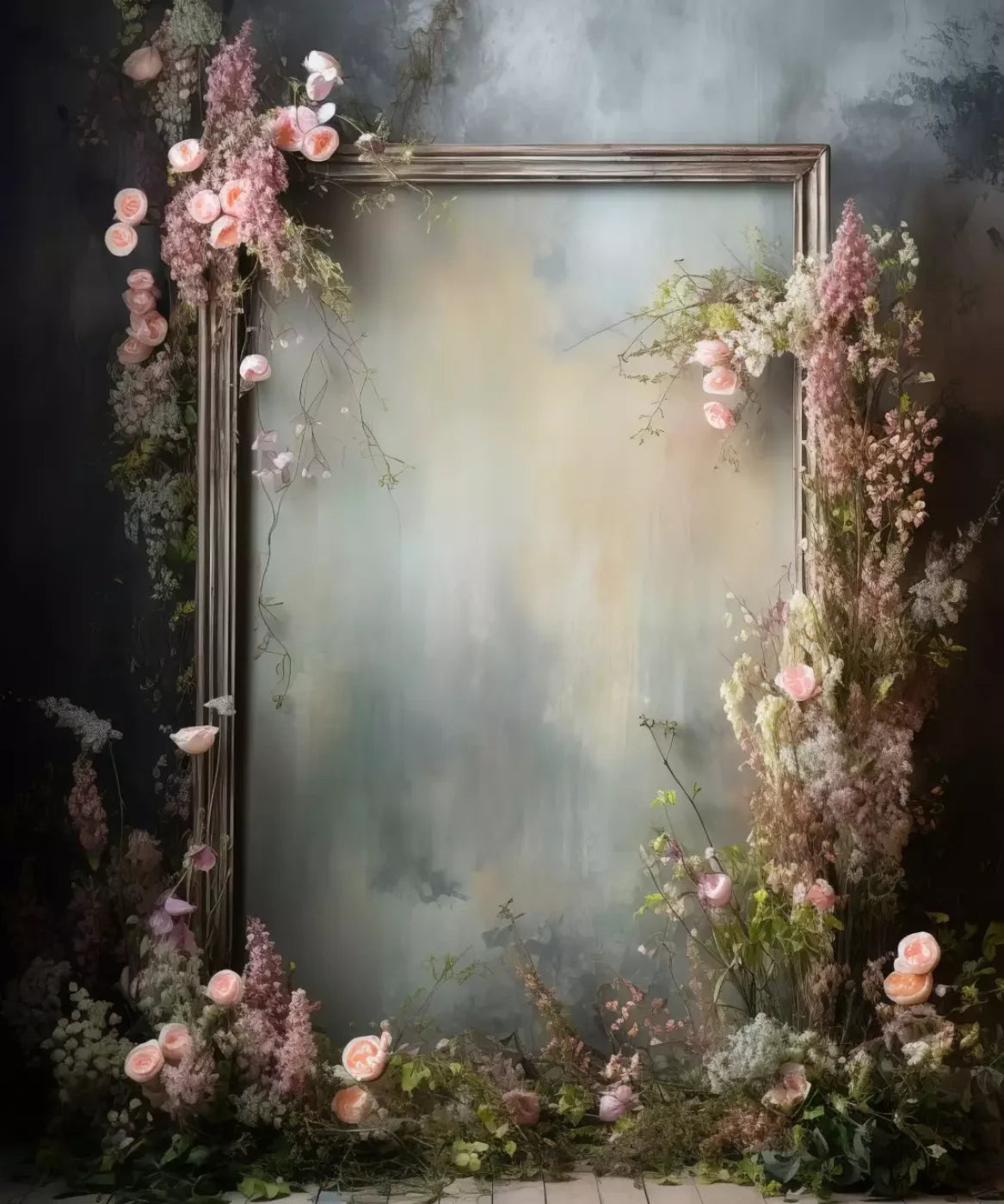 Framed Floral 10X12 Ultracloth ( 120 X 144 Inch ) Backdrop