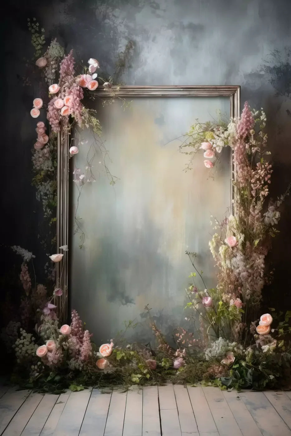 Framed Floral 8X12 Ultracloth ( 96 X 144 Inch ) Backdrop