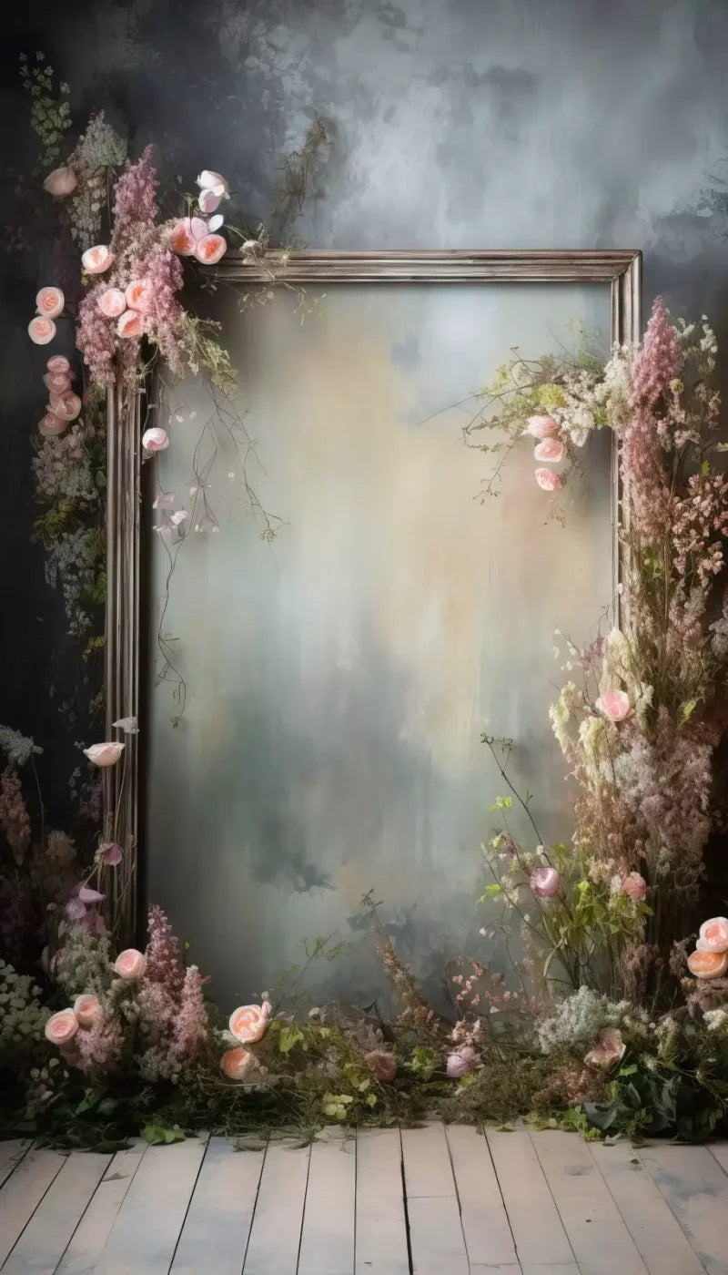 Framed Floral 8X14 Ultracloth ( 96 X 168 Inch ) Backdrop