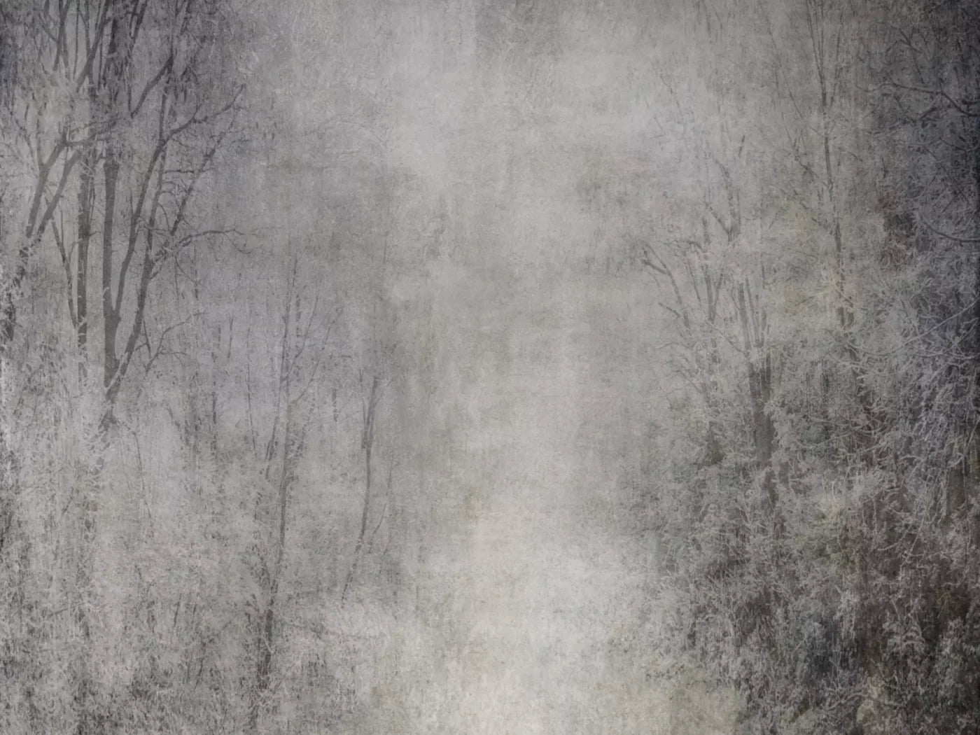 Frosted Trees 6’8’X5’ Fleece (80 X 60 Inch) Backdrop